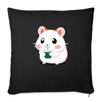 Cute Cartoon Hamster Love Pet 3 - Sofa pillowcase 17,3'' x 17,3'' (45 x 45 cm) - black - Front