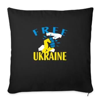 Free Ukraine - Sofa pillowcase 17,3'' x 17,3'' (45 x 45 cm) - black - Front