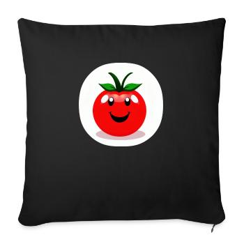Tomate Comic Tomato Sweet Cartoon 18 - Housse de coussin décorative 45 x 45 cm - noir - Devant
