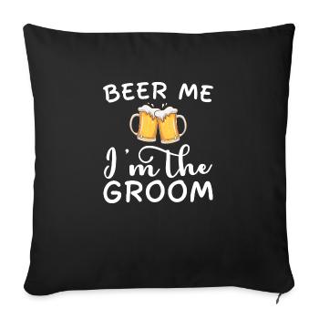 Je suis le marié, portez moi une bière. EVG - Housse de coussin décorative 45 x 45 cm - noir - Devant