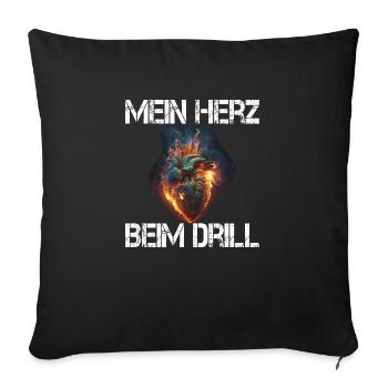 Herz Adrenalin Angeln Drillen - Sofakissenbezug 45 x 45 cm - Schwarz - Vorne
