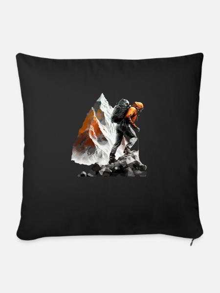 The climber - Sofa pillowcase 17,3'' x 17,3'' (45 x 45 cm) - black