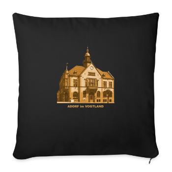 Adorf Town Hall Vogtland Saxony - Sofa pillowcase 17,3'' x 17,3'' (45 x 45 cm) - black - Front
