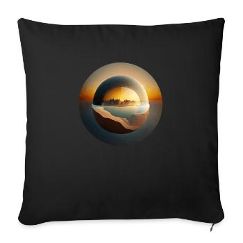 Flat Earth Fantasy Gift - Sofa pillowcase 17,3'' x 17,3'' (45 x 45 cm) - black - Front