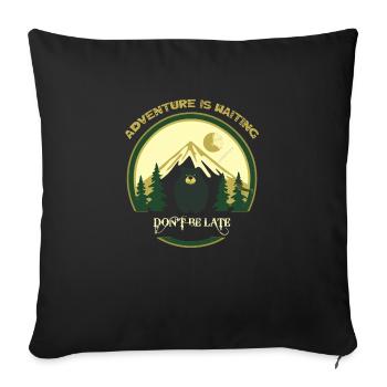 Adventure awaits you - Sofa pillowcase 17,3'' x 17,3'' (45 x 45 cm) - black - Front