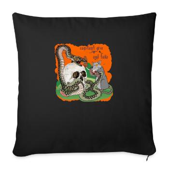 Schlange vs Ratte, Zombie, Comic, Cybus, Untot - Sofakissenbezug 45 x 45 cm - Schwarz - Vorne