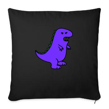 Dino en colère - Housse de coussin décorative 45 x 45 cm - noir - Devant