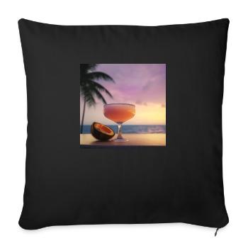 Cocktail 3 Cadeau - Housse de coussin décorative 45 x 45 cm - noir - Devant