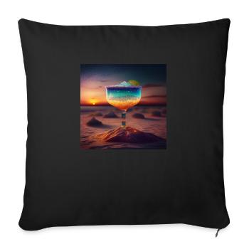 Cocktail 6 Cadeau - Housse de coussin décorative 45 x 45 cm - noir - Devant