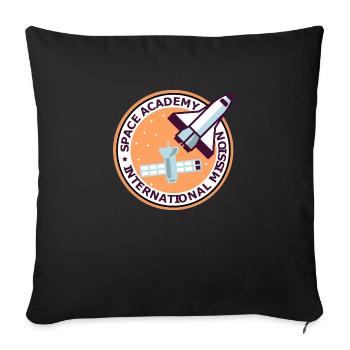 Space Academy International Vintage color - Sofa pillowcase 17,3'' x 17,3'' (45 x 45 cm) - black - Front