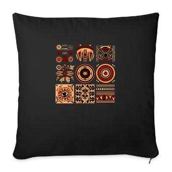 Folklore africain - Housse de coussin décorative 45 x 45 cm - noir - Devant