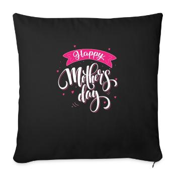 Bonne fête des mères sombre BG - Housse de coussin décorative 45 x 45 cm - noir - Devant