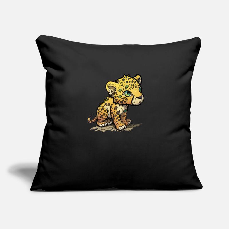 Style de bande dessinée léopard Housse de coussin décorative 45 x 45 cm