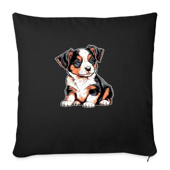 Cute puppy - Sofa pillowcase 17,3'' x 17,3'' (45 x 45 cm) - black - Front