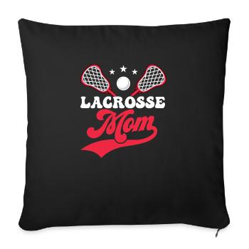Joueuse de gardienne de but fan de l’équipe de crosse maman - Housse de coussin décorative 45 x 45 cm - noir - Devant