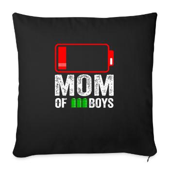 Mom of 3 Boys Gift from Son Mothers Day Birthday - Sofa pillowcase 17,3'' x 17,3'' (45 x 45 cm) - black - Front