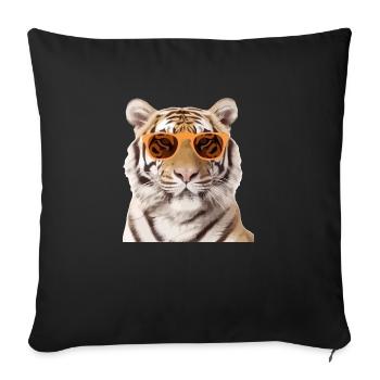 Titi the spectacled tiger - Sofa pillowcase 17,3'' x 17,3'' (45 x 45 cm) - black - Front