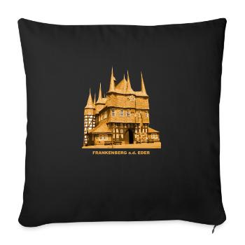 Frankenberg Eder Rathaus Waldeck Hessen - Sofa pillowcase 17,3'' x 17,3'' (45 x 45 cm) - black - Front