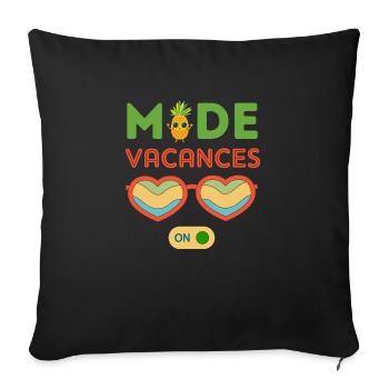 Mode vacances activé 3 - Housse de coussin décorative 45 x 45 cm - noir - Devant