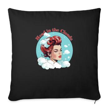 La tête dans les nuages 1 - Housse de coussin décorative 45 x 45 cm - noir - Devant