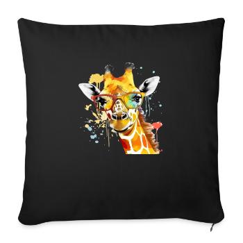 Elsy la girafe - Housse de coussin décorative 45 x 45 cm - noir - Devant