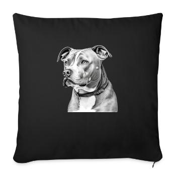 Zion le pitbull - Housse de coussin décorative 45 x 45 cm - noir - Devant