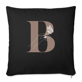 Letter B Magic butterfly - Sofa pillowcase 17,3'' x 17,3'' (45 x 45 cm) - black - Front