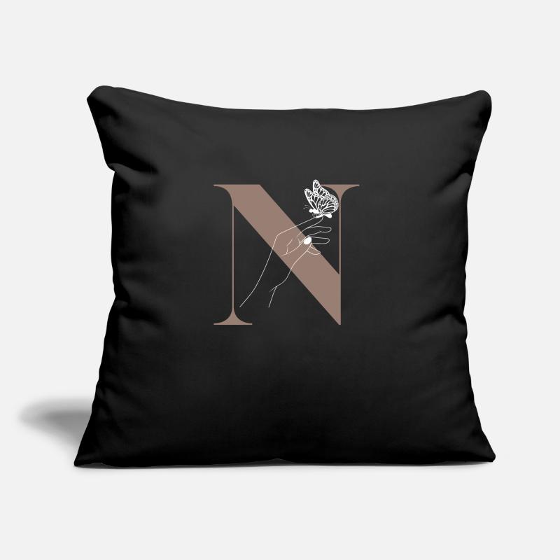 letter n magic butterfly Sofa pillowcase 17,3'' x 17,3'' (45 x 45 cm)