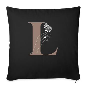Letter L Magic Butterfly - Sofa pillowcase 17,3'' x 17,3'' (45 x 45 cm) - black - Front
