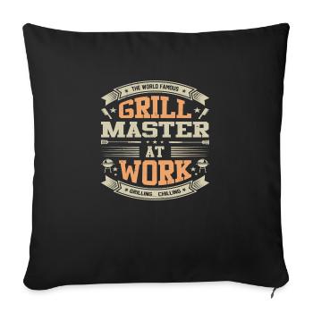 The World Famous Grill Master At Work Grilling... - Sofakissenbezug 45 x 45 cm - Schwarz - Vorne