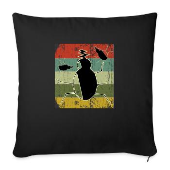 Vintage bugs sunset design - Sofa pillowcase 17,3'' x 17,3'' (45 x 45 cm) - black - Front