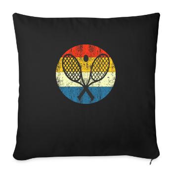 Vintage tennis retro sunset - Sofa pillowcase 17,3'' x 17,3'' (45 x 45 cm) - black - Front