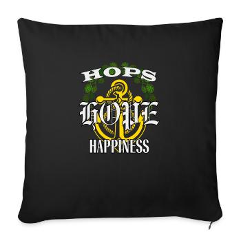 Malt Hope Glück - Sofakissenbezug 45 x 45 cm - Schwarz - Vorne