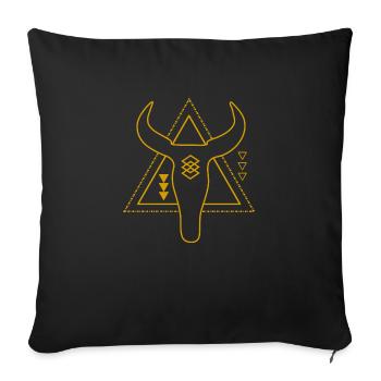 Buffalo Head - Sofa pillowcase 17,3'' x 17,3'' (45 x 45 cm) - black - Front