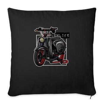 Schwalbe (black / LowLife) // Illustration - Sofa pillowcase 17,3'' x 17,3'' (45 x 45 cm) - black - Front