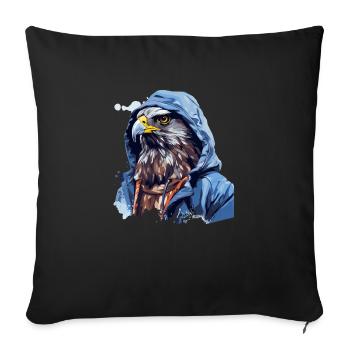 Street style hawk | Hawk lovers - Sofa pillowcase 17,3'' x 17,3'' (45 x 45 cm) - black - Front