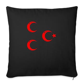 3 croissants 3hilal ay yildiz - Housse de coussin décorative 45 x 45 cm - noir - Devant