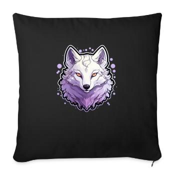 Wolf Anime - Sofa pillowcase 17,3'' x 17,3'' (45 x 45 cm) - black - Front