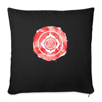 Elevate Your Foundation: Premium Root Chakra - Sofa pillowcase 17,3'' x 17,3'' (45 x 45 cm) - black - Front