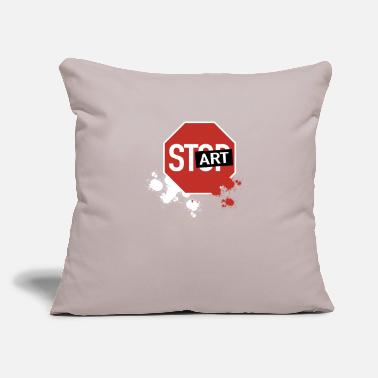 Stop devient start Housse de coussin décorative 45 x 45 cm