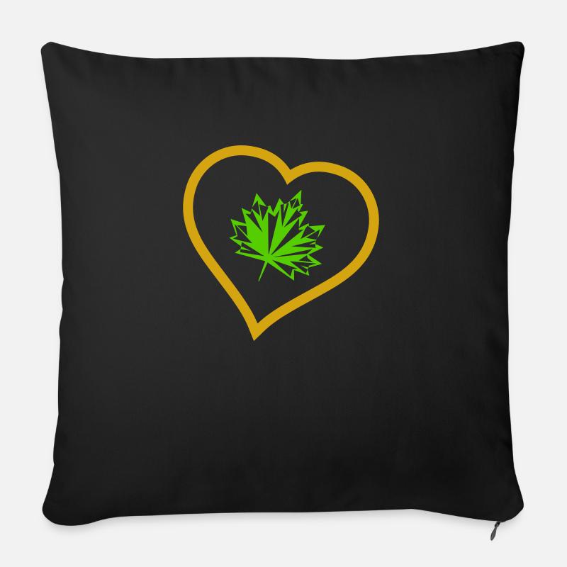 herbst blatt - Sofakissenbezug 45 x 45 cm - Schwarz