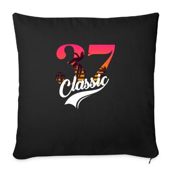 Vintage 1937-37e anniversaire - Housse de coussin décorative 45 x 45 cm - noir - Devant