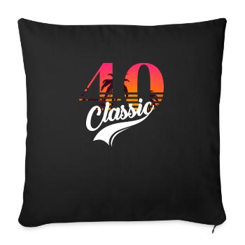 Vintage 1940-40th anniversary - Sofa pillowcase 17,3'' x 17,3'' (45 x 45 cm) - black - Front