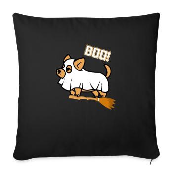 Cute Halloween dog BOO - Sofa pillowcase 17,3'' x 17,3'' (45 x 45 cm) - black - Front