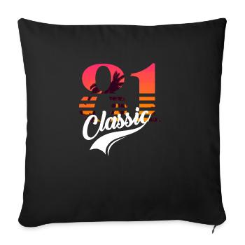Vintage 1981-81st Birthday - Sofa pillowcase 17,3'' x 17,3'' (45 x 45 cm) - black - Front
