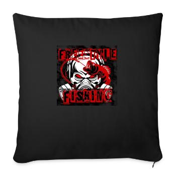 Idée cadeau de pêche cool freestyle - Housse de coussin décorative 45 x 45 cm - noir - Devant