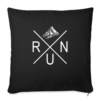 Trail Run Ultra Running Mountain Trekking Running - Sofa pillowcase 17,3'' x 17,3'' (45 x 45 cm) - black - Front