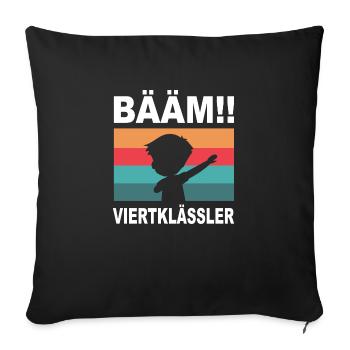 Schule Schulkind Bääm! Viertklässler 4. Klasse - Sofakissenbezug 45 x 45 cm - Schwarz - Vorne