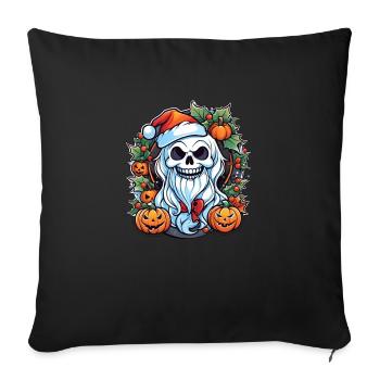 Christmas & Halloween - Skeleton & Pumpkin - Sofa pillowcase 17,3'' x 17,3'' (45 x 45 cm) - black - Front