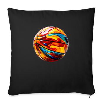 colorful basketball - Sofa pillowcase 17,3'' x 17,3'' (45 x 45 cm) - black - Front